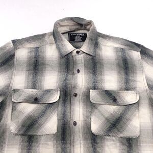 Thunder Casual Button Up Long Sleeve Shirt Mens Size Large L Green White